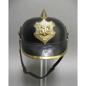 Ii Reich Firefighter Helmet 14/18 War. Hessen Wwi.