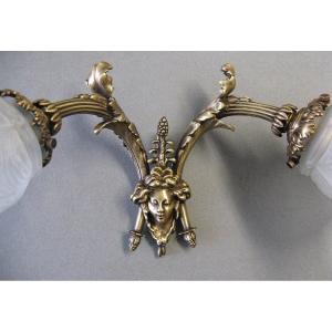 Art Nouveau Bronze Wall Sconce.