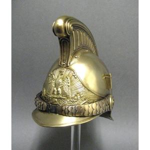 Casque De Sapeur Pompier De La Commune De Chevrières, Type 1855, Second Empire.