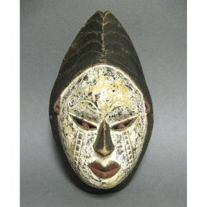 African Mask In Polychrome Wood Gabon.