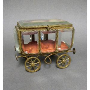 Glass Jewelry Box In The Shape Of A Traveler's Car.