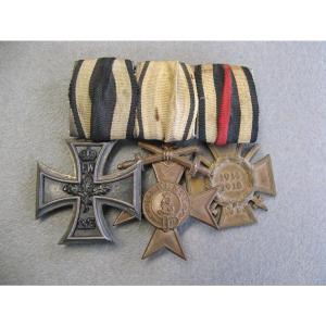  Barette 3 Médailles Allemandes WWI.