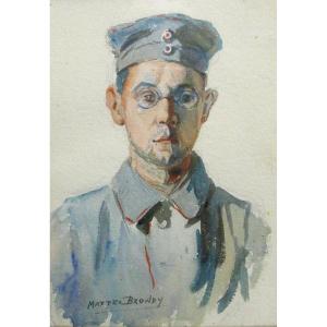 Portrait Of A Young German Soldier By Mattéo Brondy 1915.