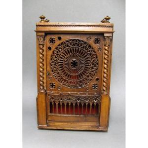 19th Century Wooden Lace Wall Cabinet. Work Of Mastery