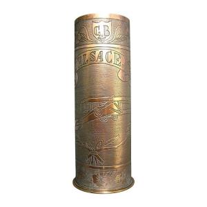  Souvenir Cartridge Case, Trench Craft, Alsace 1918, To The Military Aviation Of 14/18. Wwi.