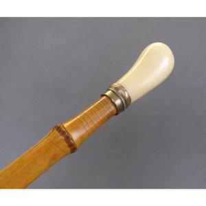 Walking Stick With Bamboo Shaft, Late 19th Century.