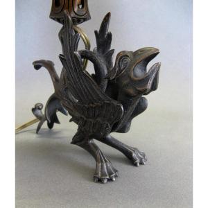 Metal Griffin Lamp.