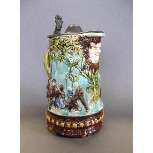 Pichet En Barbotine. Nimy Les Mons Mouzin Lecat XIXe.