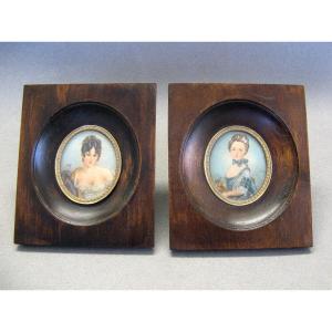 Miniatures - Portrait Of An Elegant Woman.
