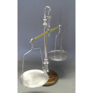 Silver-plated Metal Justice Scales.