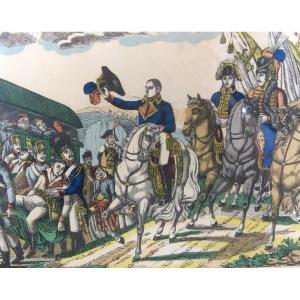  Engraving Imagerie d'épinal 19th Century - Napoleon l'Honneur Au Courage Malheureux.