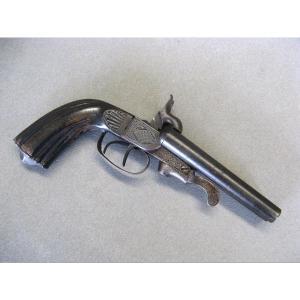 Pistolet à broche à double canon cal 12mm XIXe.