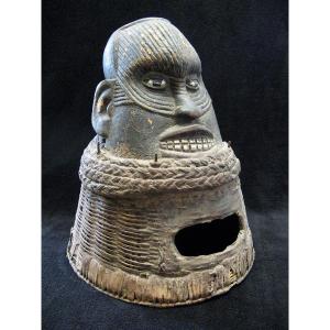 Kongo People Ritual Helmet Mask.