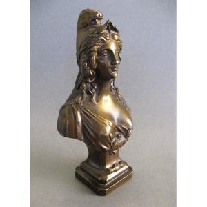 Buste Maçonnique De Marianne en Bronze Du XIXe.