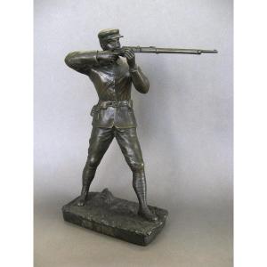 Statuette Titled "au Tir" By Henry Fugère, 19th/20th Century.
