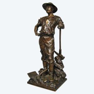 Bronze Nineteenth. Worker Puller Carrier.