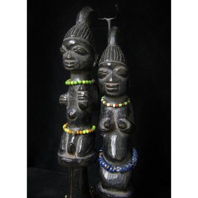 Pair Of Sceptres Votive Ritual Statuettes.