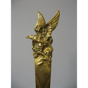 Coupe-papier En Bronze Aigle Impériale Signé Villien.