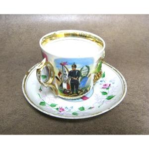 Large Reservist Cup With Painted Scenes And Legends - Prussia 1900.