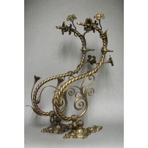 Pair Of Nineteenth Bistro Gas Lighting Sconces.