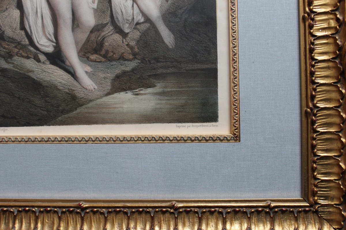 Paire de gravures "la sortie du bain"-photo-4
