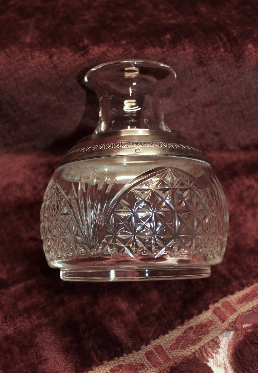 Service de nuit en cristal taillé et argent, circa 1900-photo-4