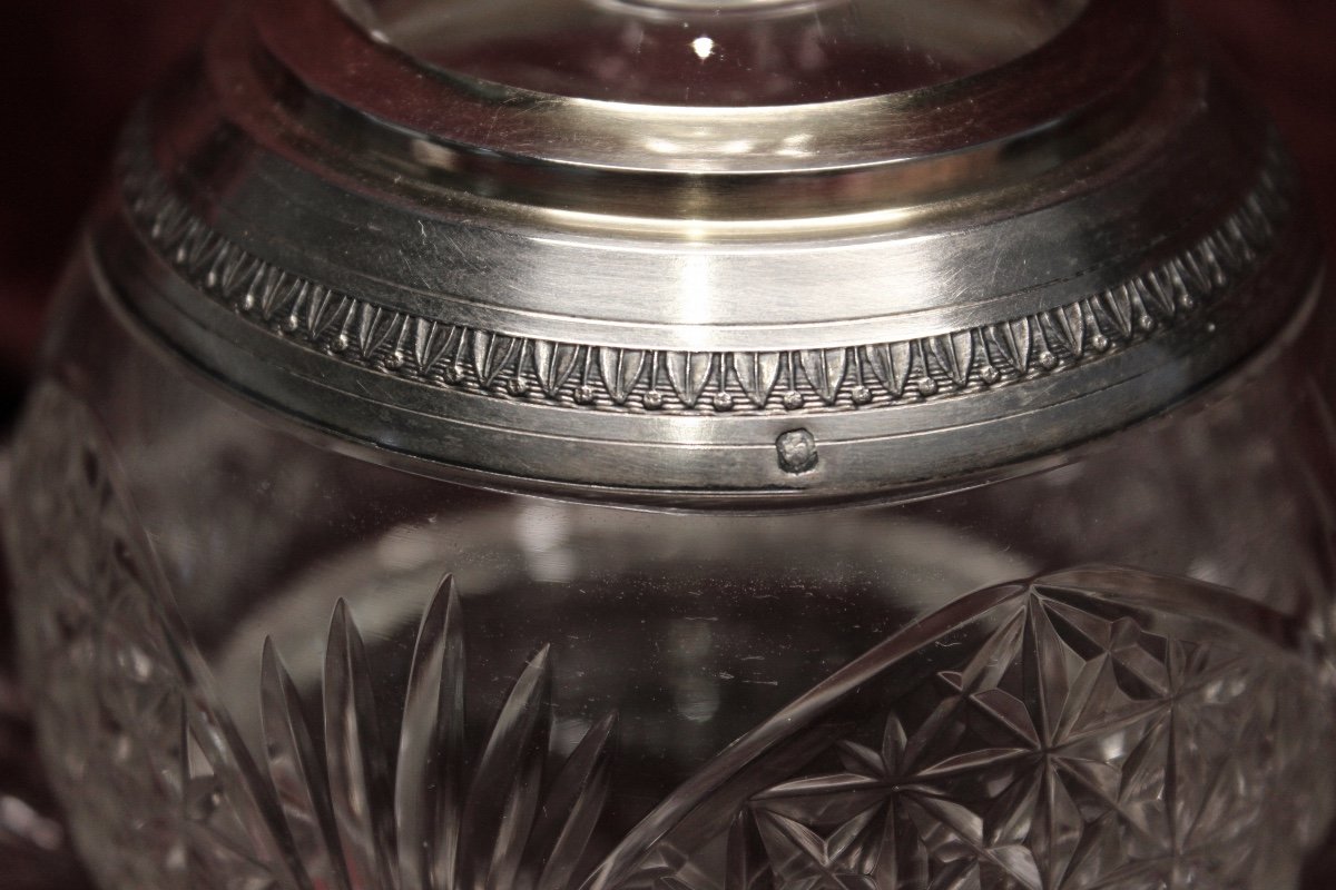 Service de nuit en cristal taillé et argent, circa 1900-photo-5