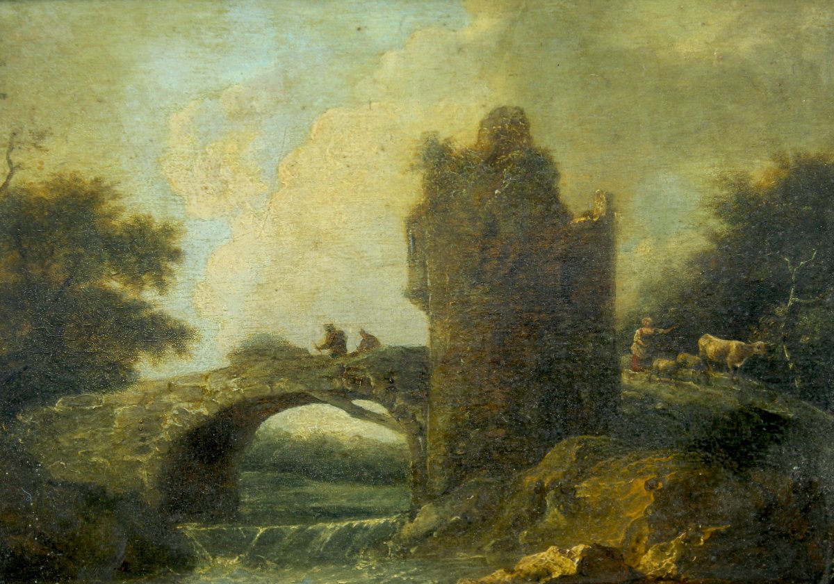 Paysage à la tour en ruine-photo-2