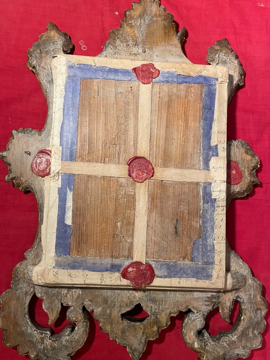 Reliquary Frame With Medallion And Relic Of Saint Maurice Martyr - With His Seals - Late 17th Century-photo-2