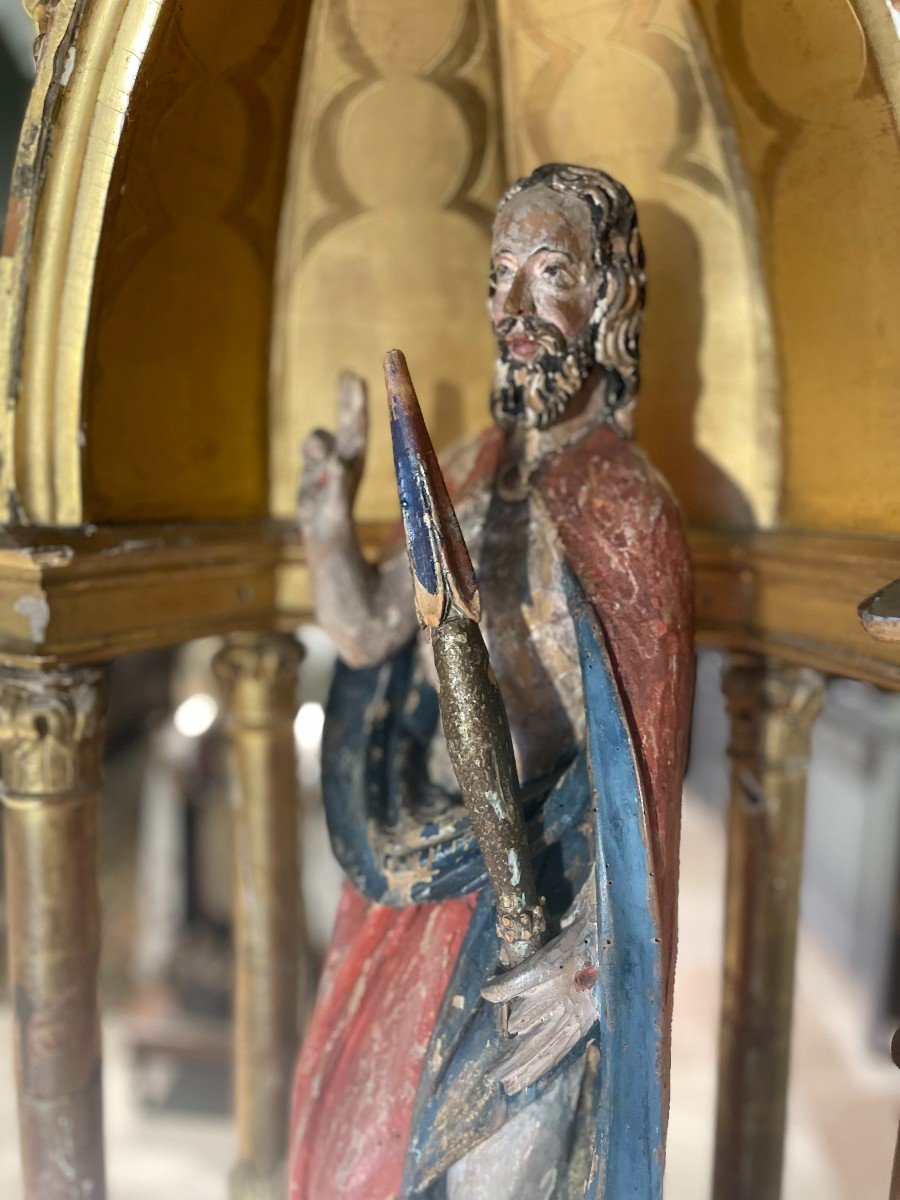 Ciborium en bois doré - Début XIXe-photo-4