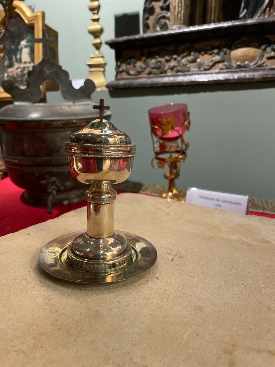 Ciborium Of The Sick And Paten, In Silver - Circa 1815-photo-3
