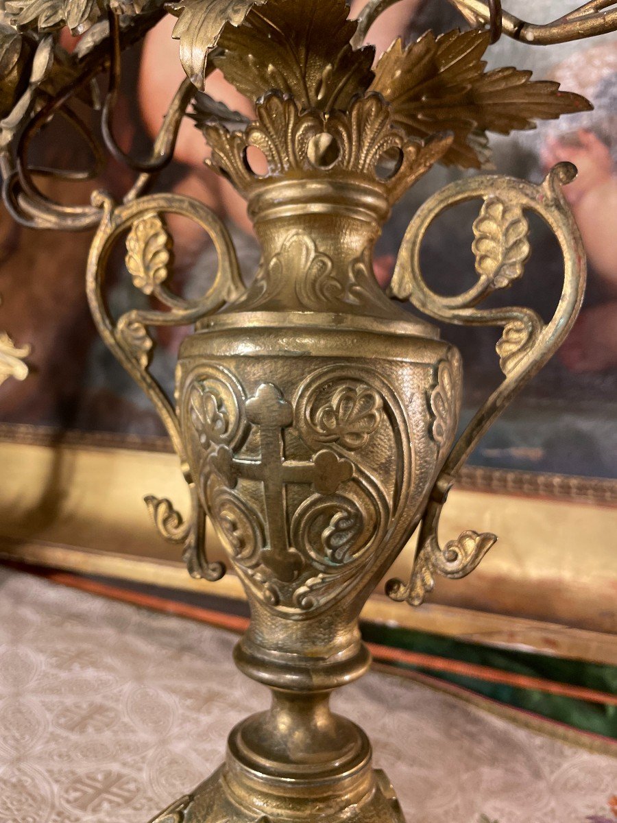 Pair Of Church Vases Forming Candelabra - Nineteenth-photo-1