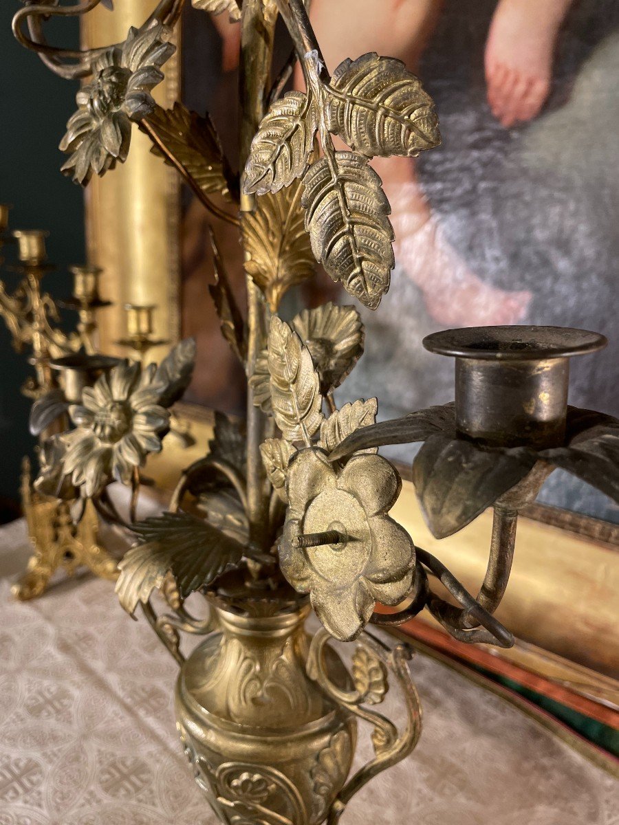 Pair Of Church Vases Forming Candelabra - Nineteenth-photo-2