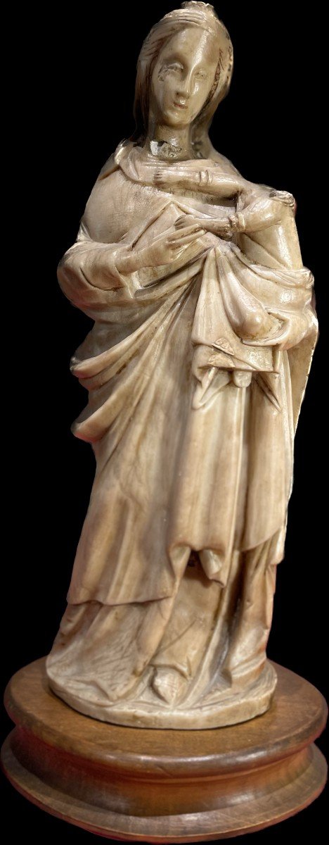Madone à l'Enfant En Albâtre - XVIIe