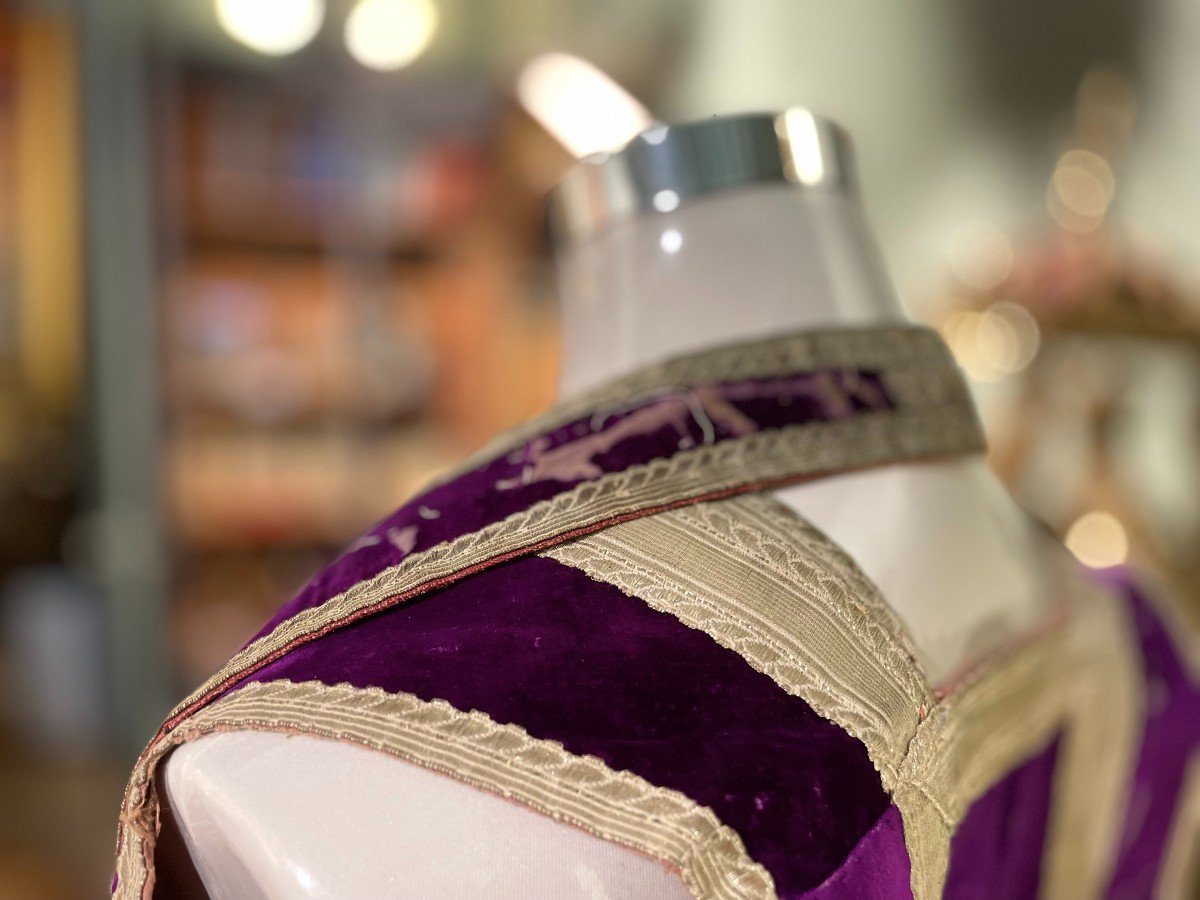 Chasuble Velours Au Pélican - XIXe -photo-2