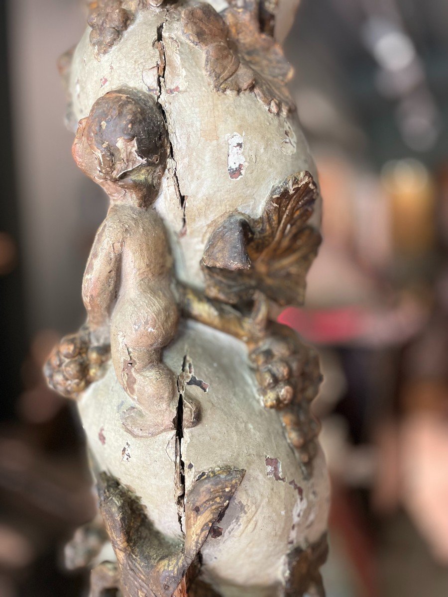 Pair Of Altarpiece Columns - Eighteenth-photo-3
