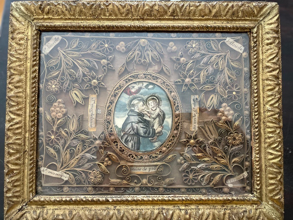 Reliquary Table Saint Anthony Of Padua - Nineteenth