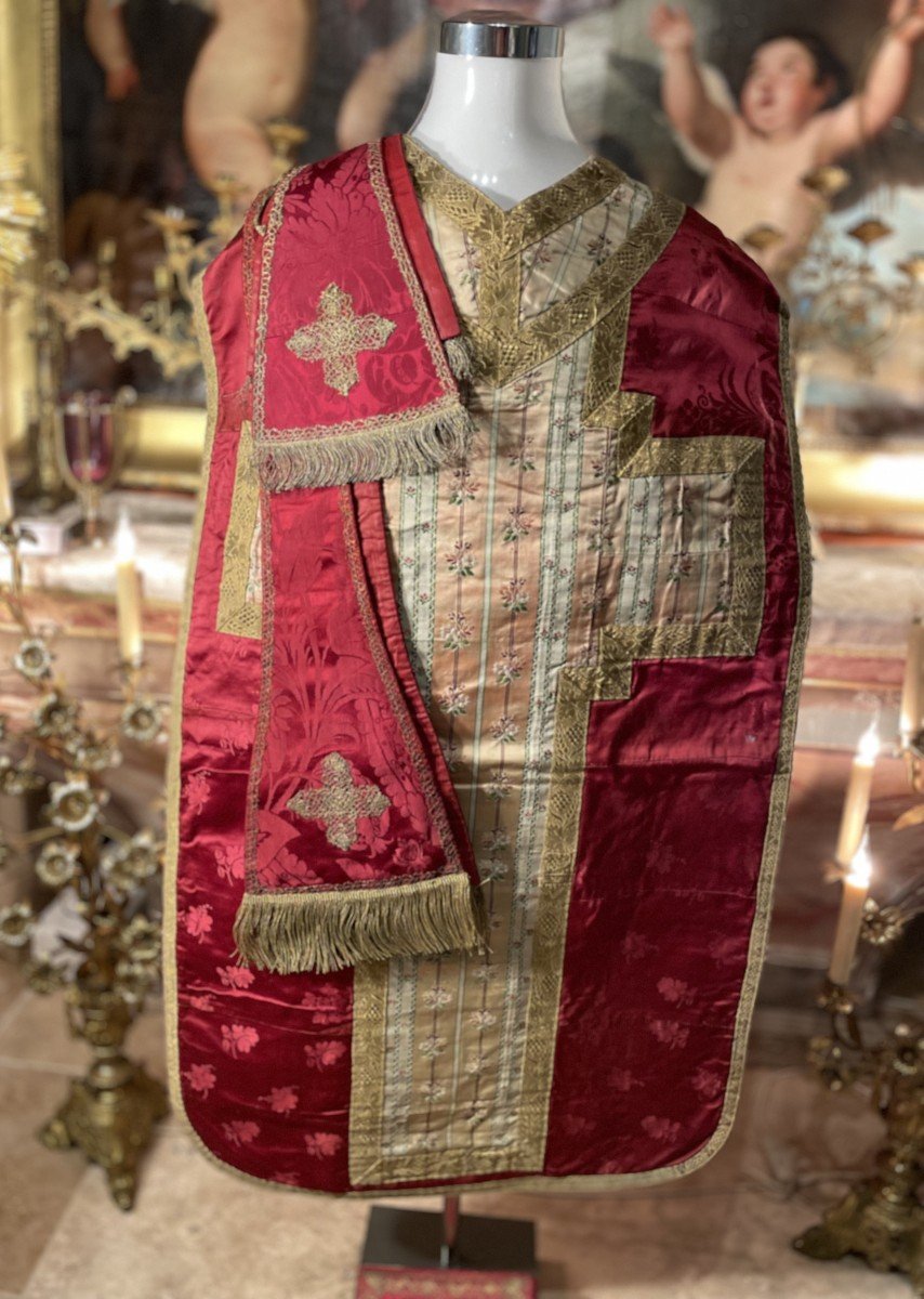 Red Chasuble - Complete Set - Early 19th Century
