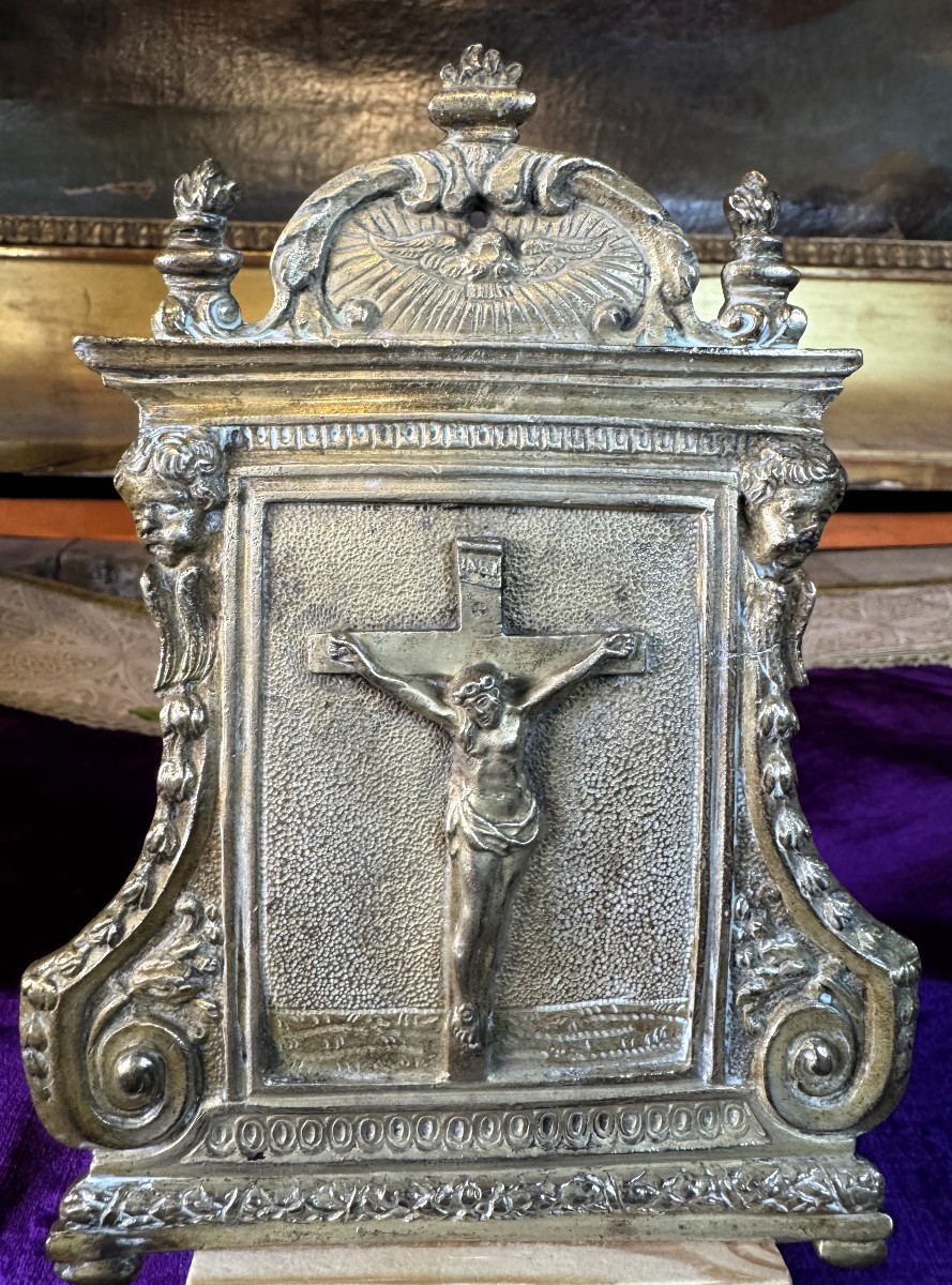 Baiser De Paix En Laiton - XIXe -photo-3