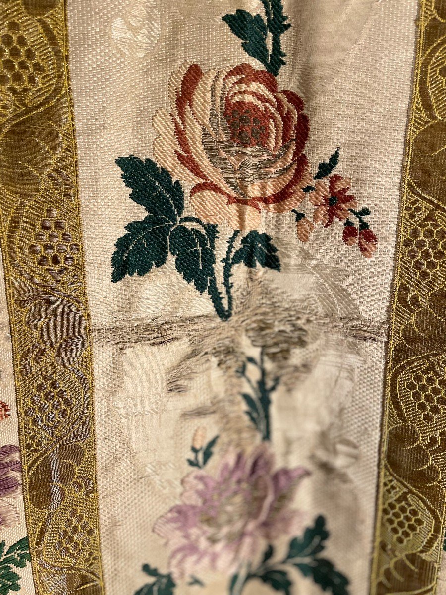 Beige Chasuble With Flowers - 19th Century-photo-3