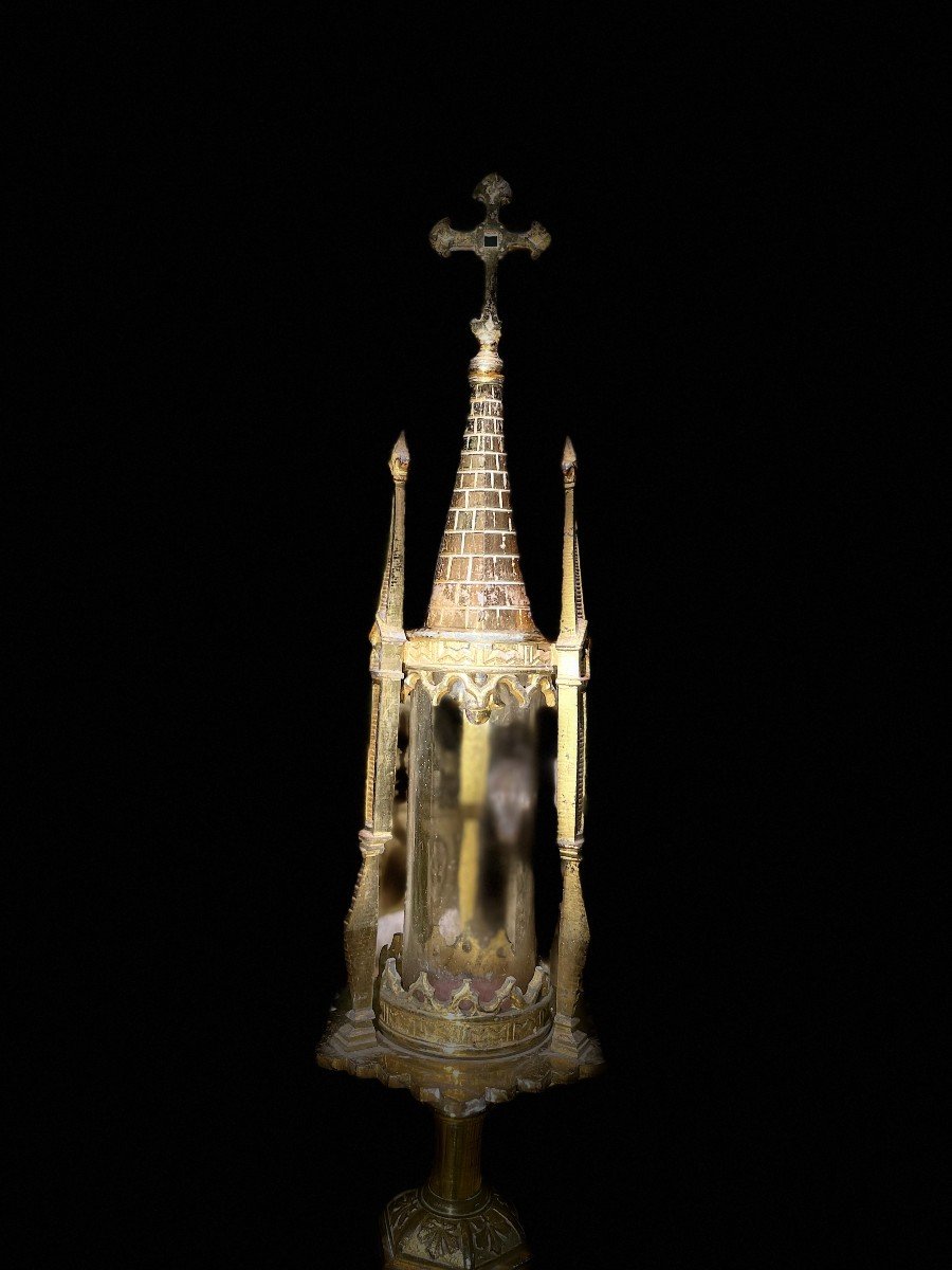 Brass Reliquary Cylinder - 19th Century-photo-3