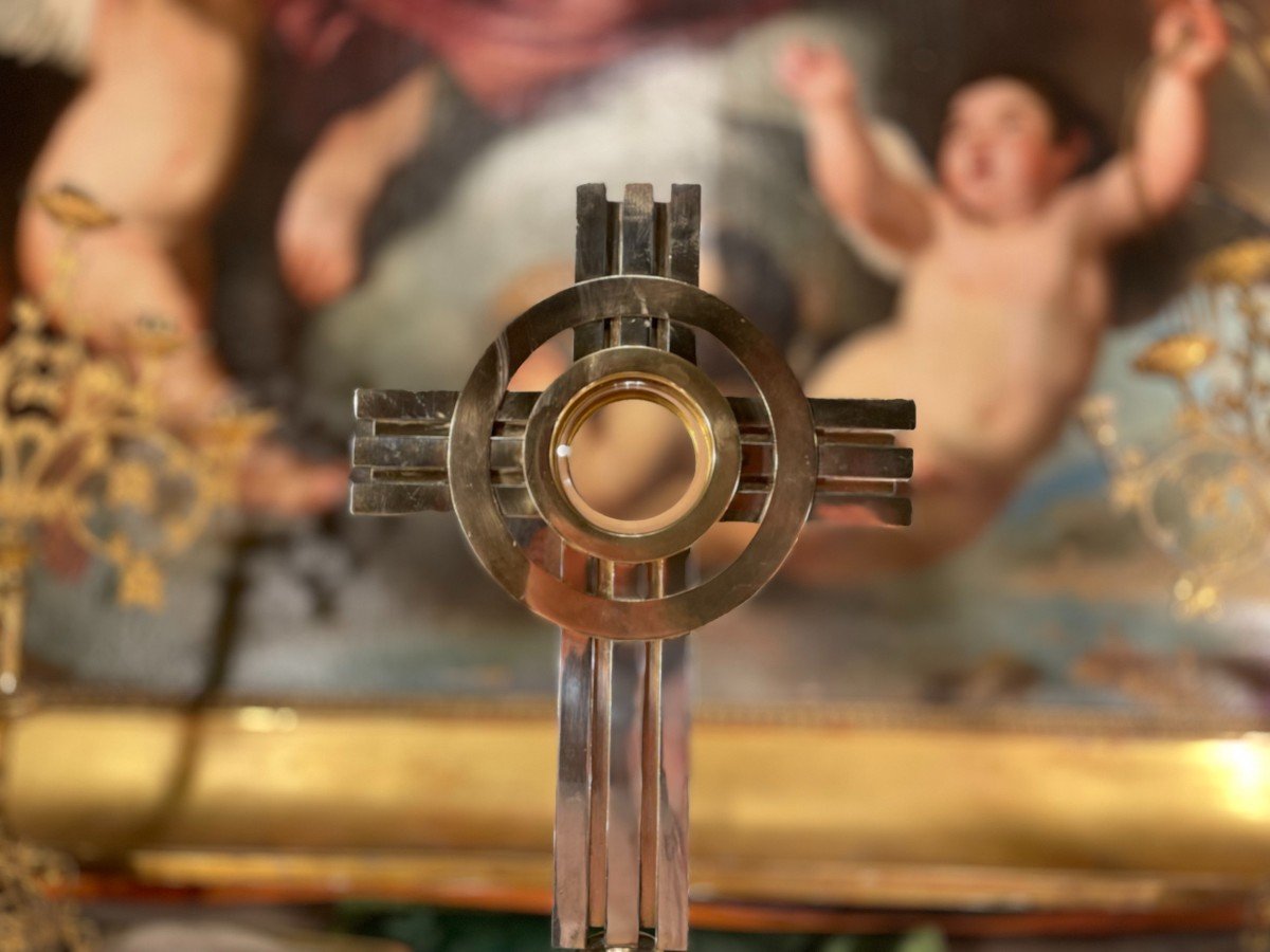 Brass Monstrance - Art Deco - 20th Century-photo-2