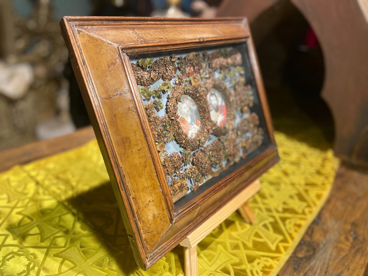 Devotional Work In Straw Marquetry - 18th Century-photo-3