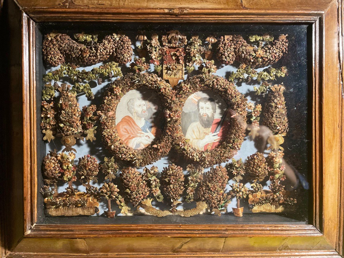 Devotional Work In Straw Marquetry - 18th Century-photo-1