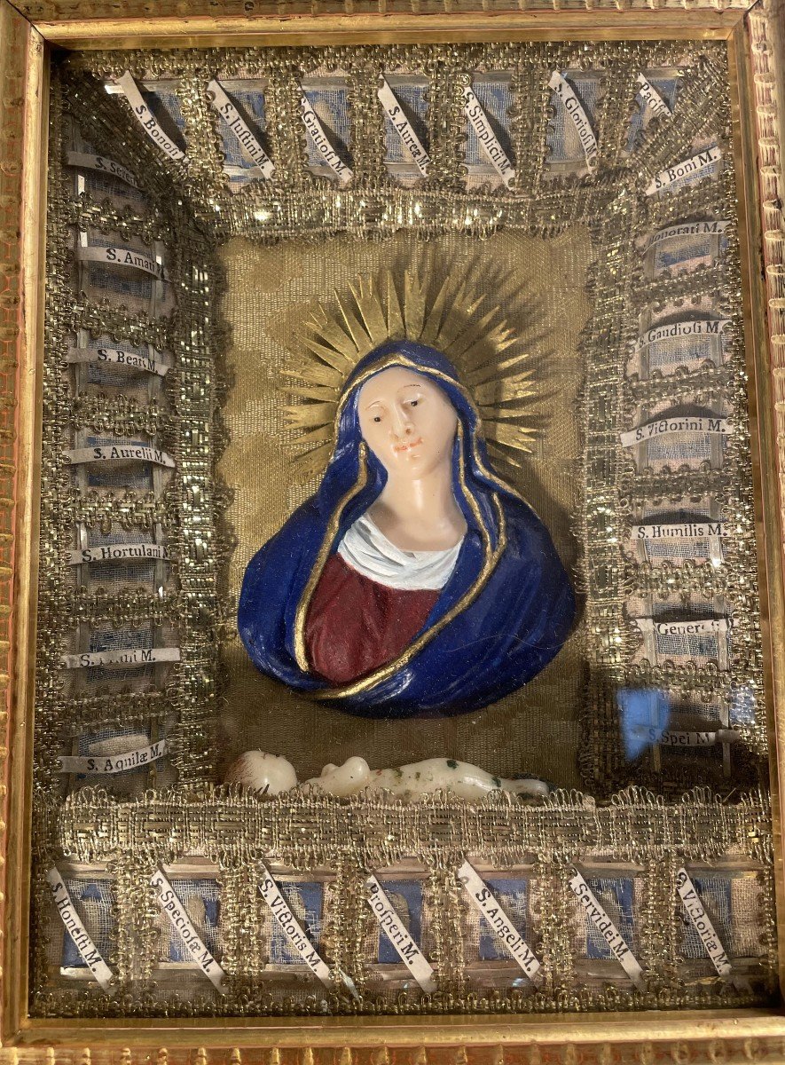 Reliquaire De la Vierge à L’enfant Aux 28 Martyrs - XVIIIe-photo-1