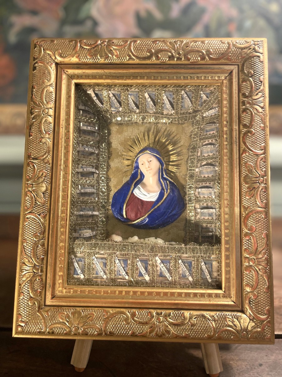 Reliquary Of Virgin And Child With 28 Martyrs - 18th Century