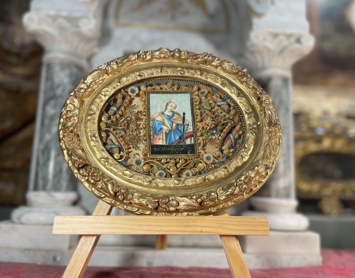 Saint Catherine With The Four Relics - 18th Century-photo-2