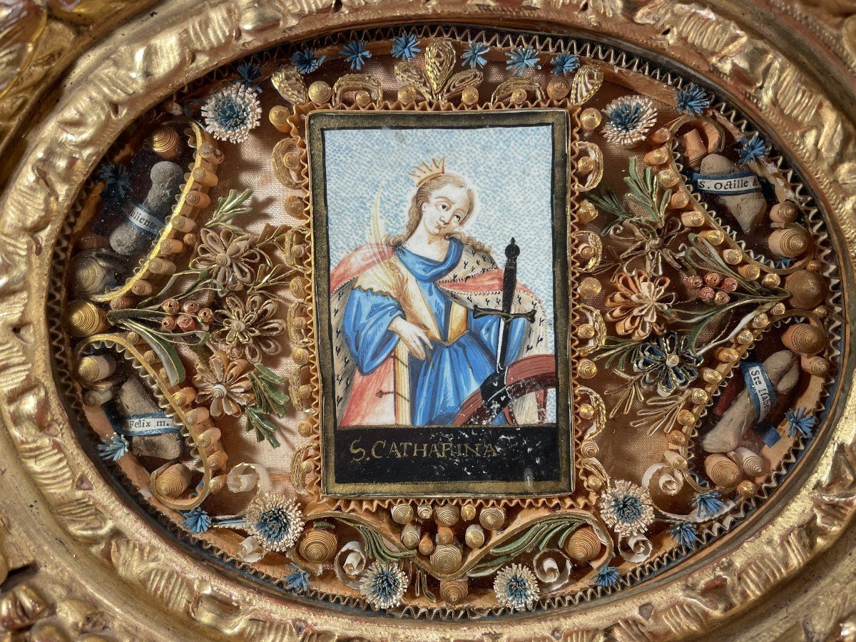 Saint Catherine With The Four Relics - 18th Century-photo-3