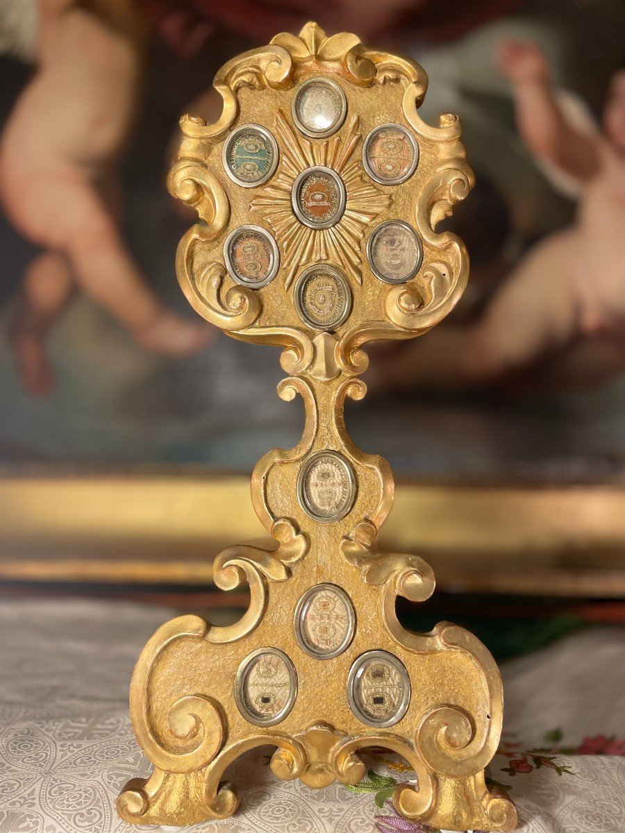 Pair Of Monstrance-reliquaries With 22 Capsules - 18th Century-photo-3