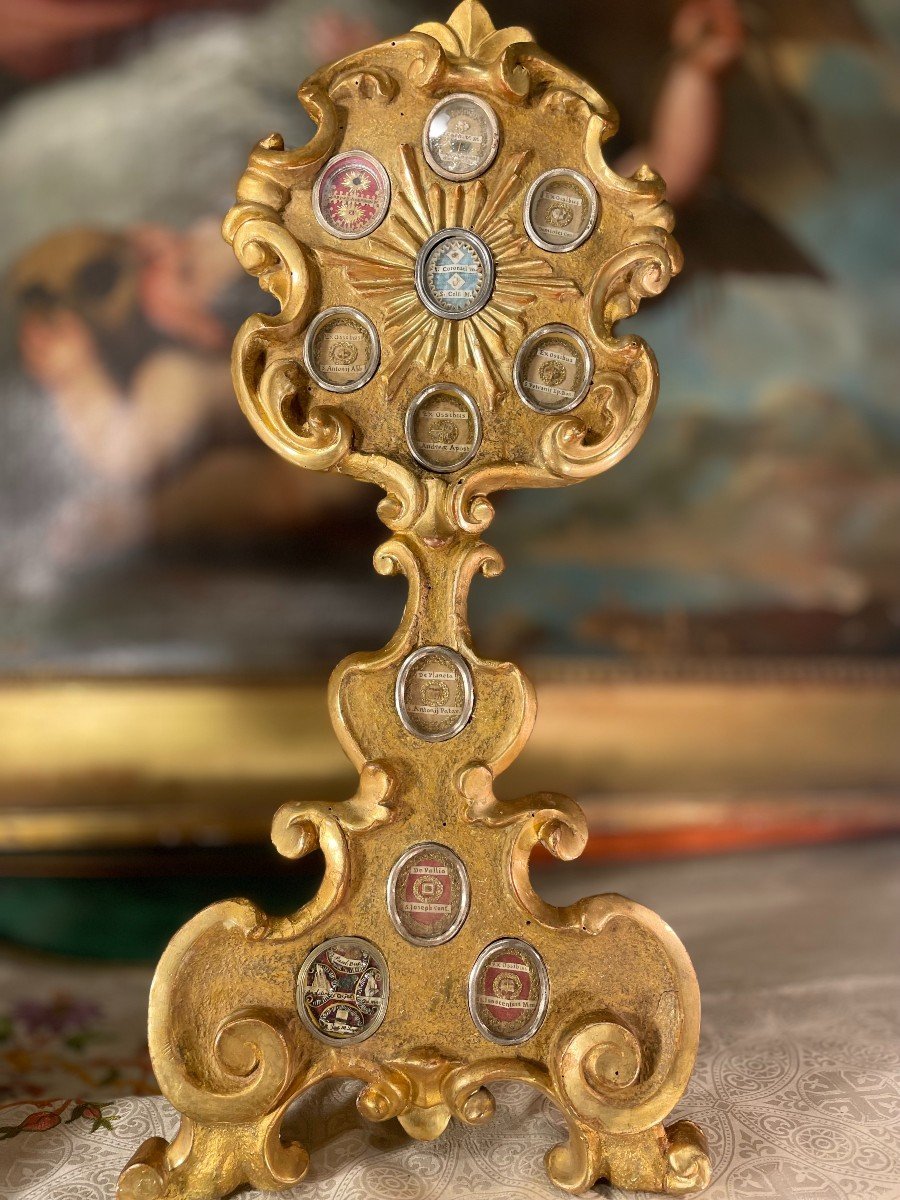 Pair Of Monstrance-reliquaries With 22 Capsules - 18th Century-photo-4